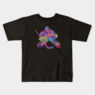 Ice hockey goalie watercolor art Kids T-Shirt